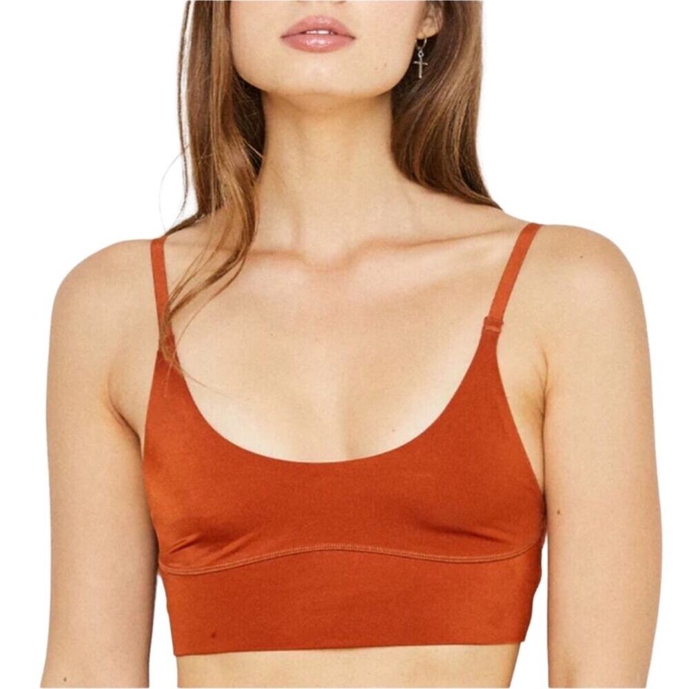 FREE PEOPLE x HAH Bralette Women Sz S Bronze Organic Sporty Casual Athletic NWT